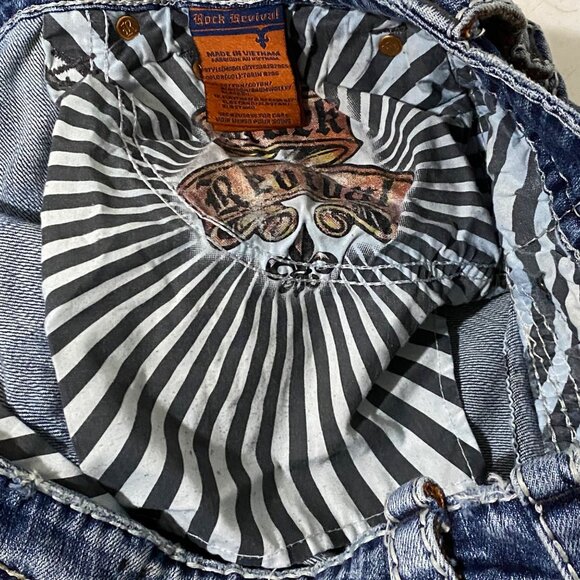 Rock Revival Mens Torin Boot Cut Jeans Size 38 Modern Western Edgy Urban Cowboy - Picture 8 of 10